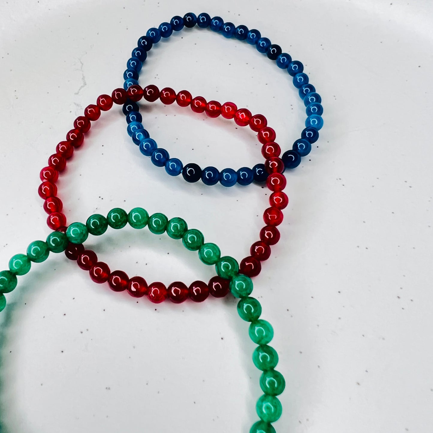 Unisex Semi Precious Triple Agate Gemstones Bracelet - Ima Artistry