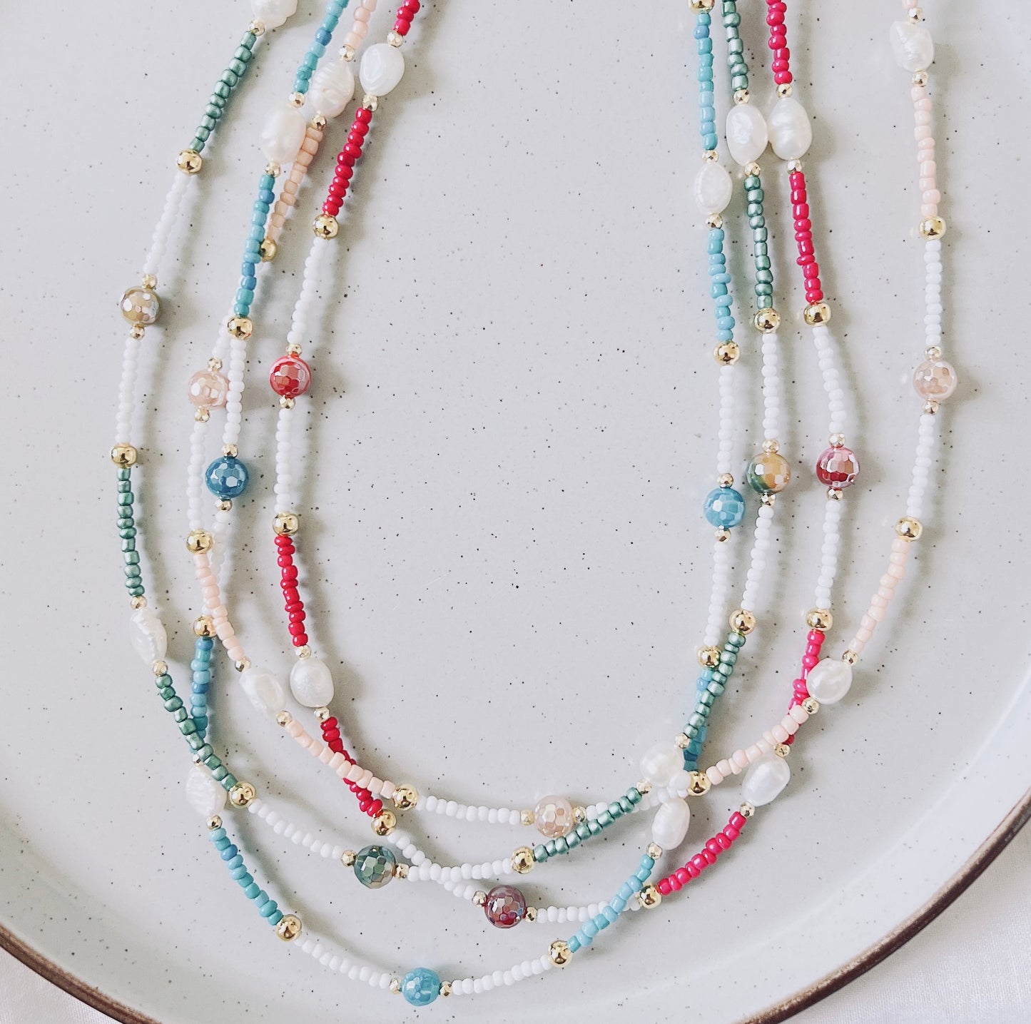 Pearl Gemstone Beaded Necklace - Ima Artistry