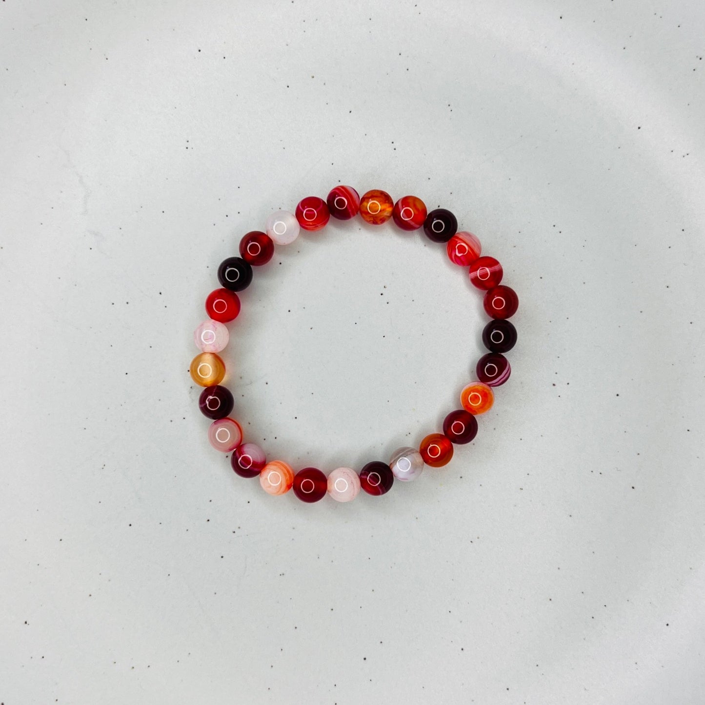 Red Agate Gemstones Beaded Bracelet for Men and Women - Ima Artistry