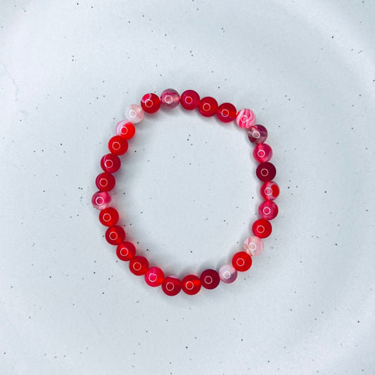 Pink Agate Gemstones Beaded Bracelet for Men and Women - Ima Artistry