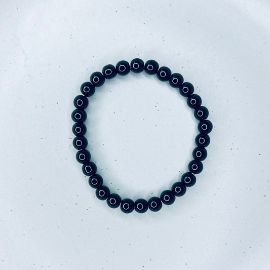 Black Agate Gemstones Beaded Bracelet for Men and Women - Ima Artistry