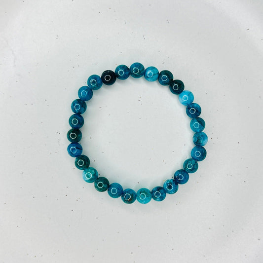 Blue Apatite Gemstones Beaded Bracelet for Men and Women - Ima Artistry