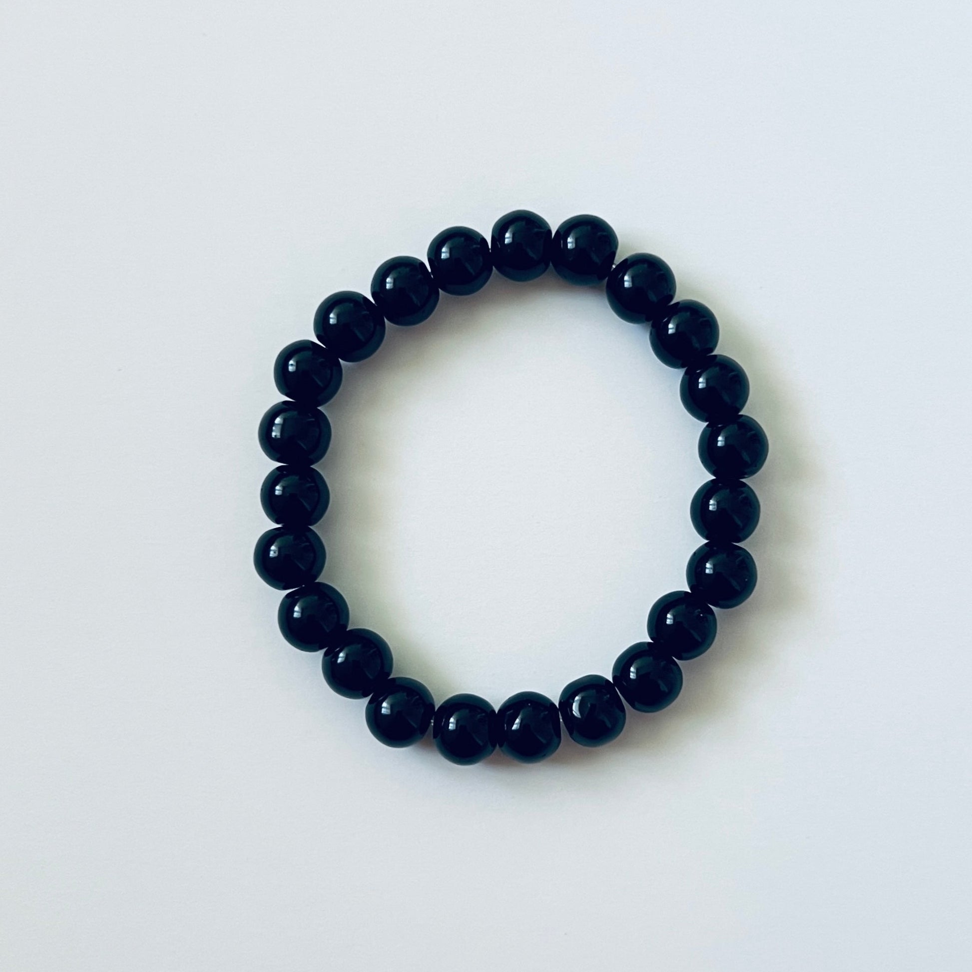 Black White 8mm Semi Precious Gemstones Bracelet for Men and Women Ima Artistry