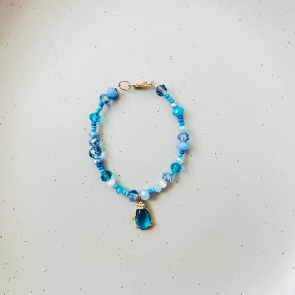 Blue Sky Beaded Choker-Necklace Ima Artistry