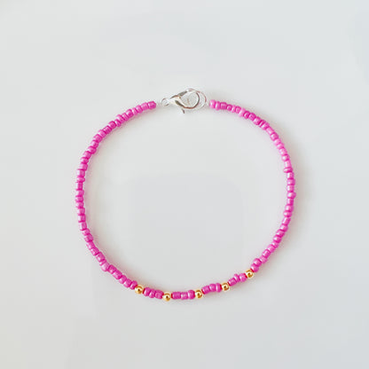 Name and Initial Magenta Bracelet - Ima Artistry 