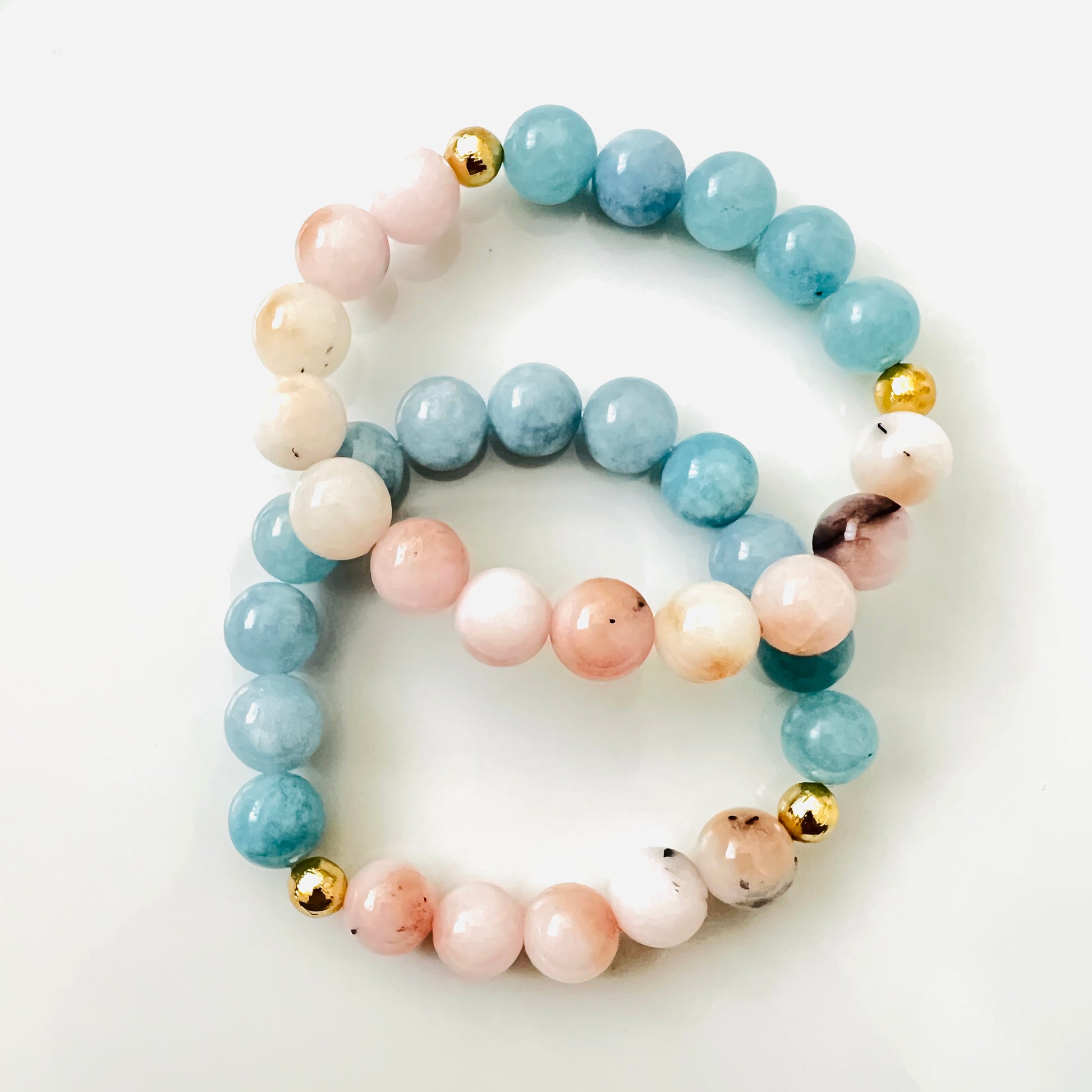 Aquamarine and Pink Opal Bracelet - Ima Artistry