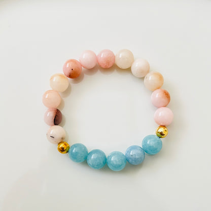 Aquamarine and Pink Opal Bracelet - Ima Artistry