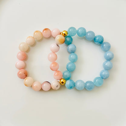 Aquamarine and Pink Opal Bracelet - Ima Artistry