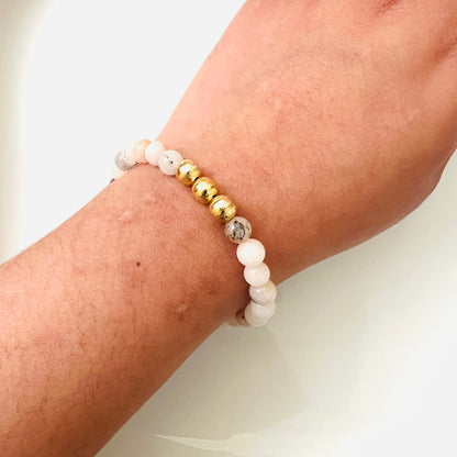 Golden Ball Pink Opal Bracelet - Ima Artistry