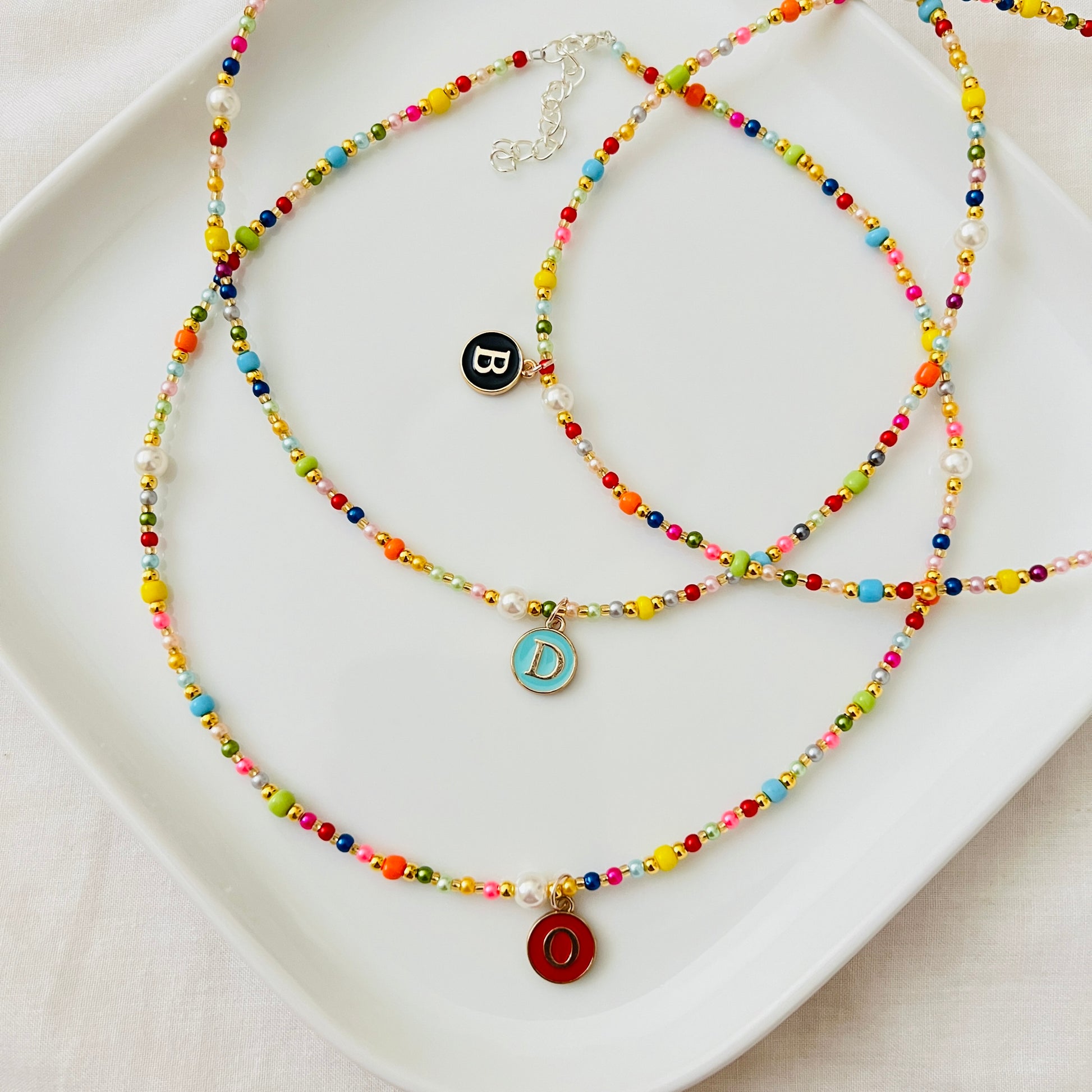 Initial Beaded Necklace - Ima Artistry 