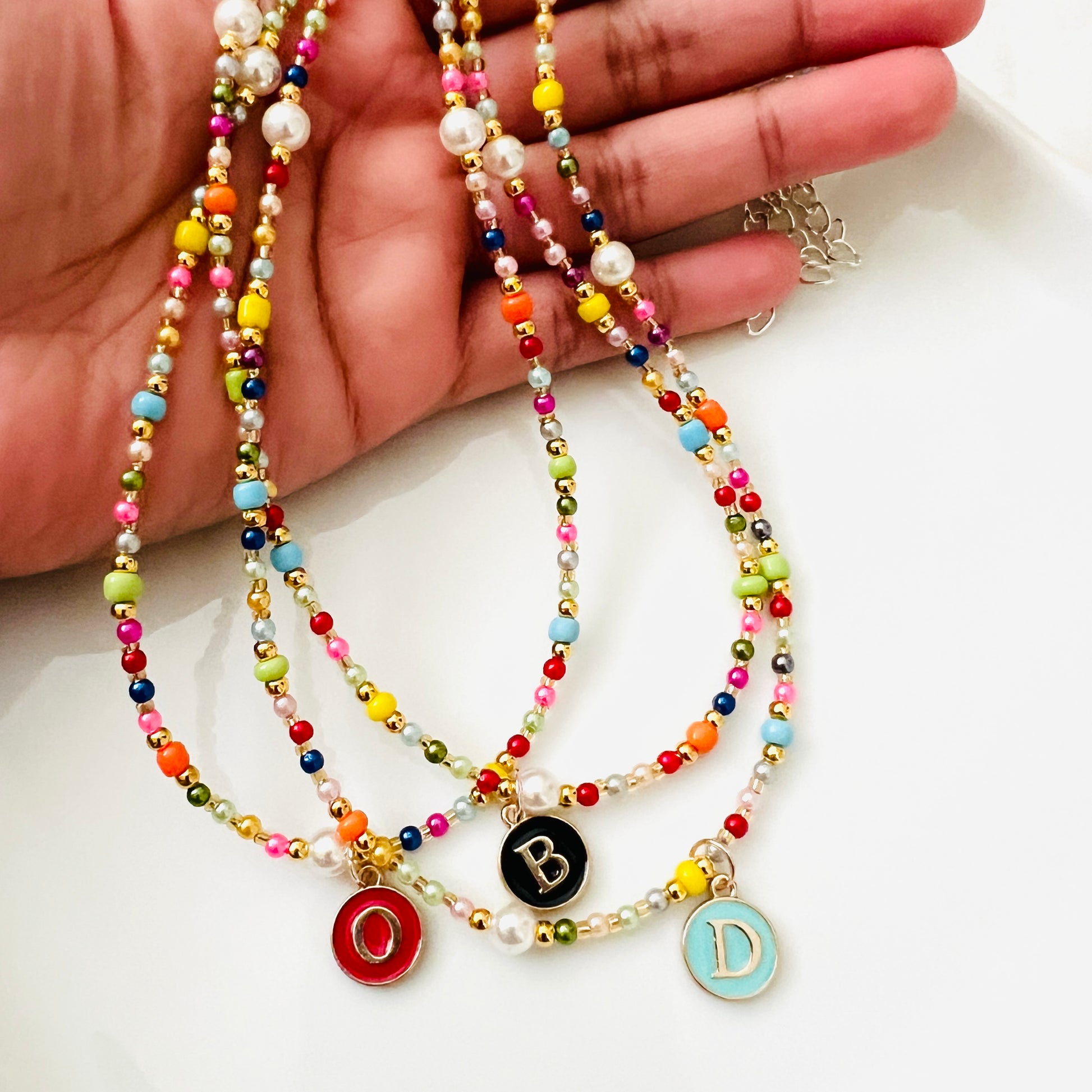 Initial Beaded Necklace - Ima Artistry 