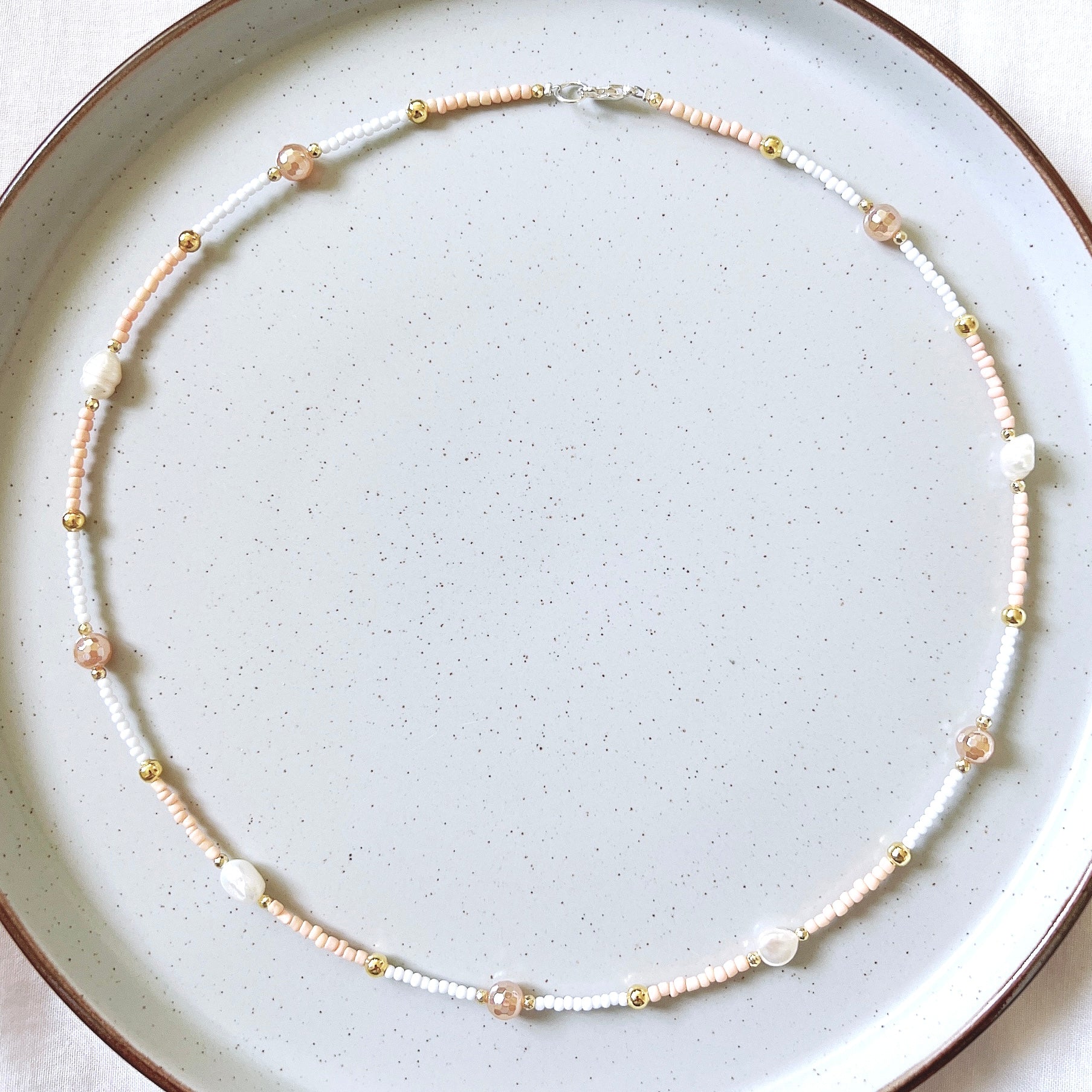 Pearl Gemstone Beaded Necklace - Ima Artistry 