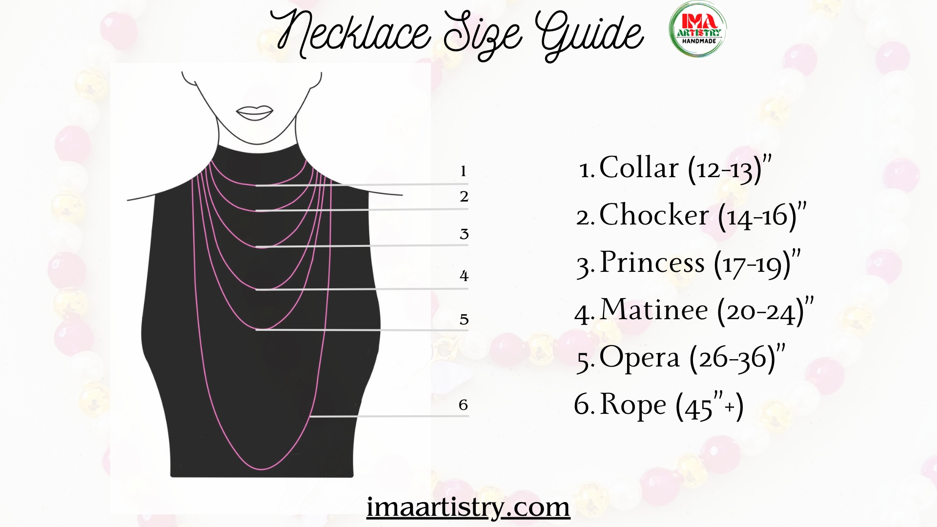 Necklace Size Guide Ima Artistry 