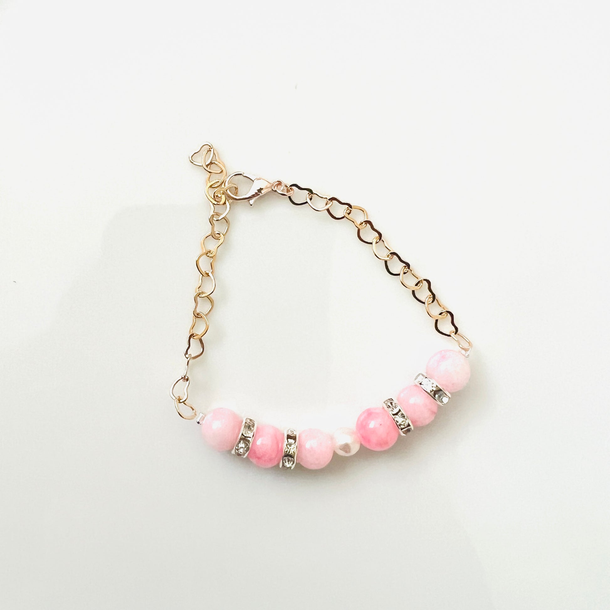 Pearl Gemstone Heart Chain Bracelet - Ima Artistry