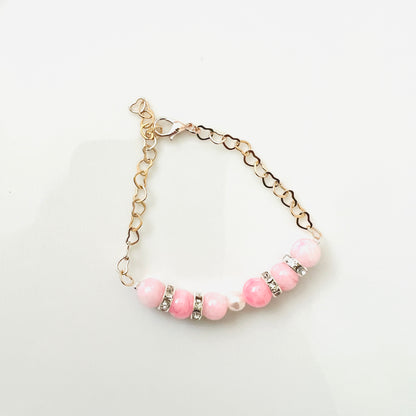 Pearl Gemstone Heart Chain Bracelet - Ima Artistry