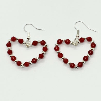 Heart shaped Agate Gemstone Necklace & Earrings Valentine's gift Ima Artistry