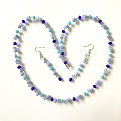 Double strand varieties Blues Necklace & Earrings Ima Artistry