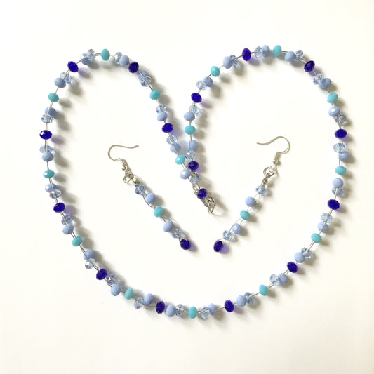 Double strand varieties Blues Necklace & Earrings Ima Artistry