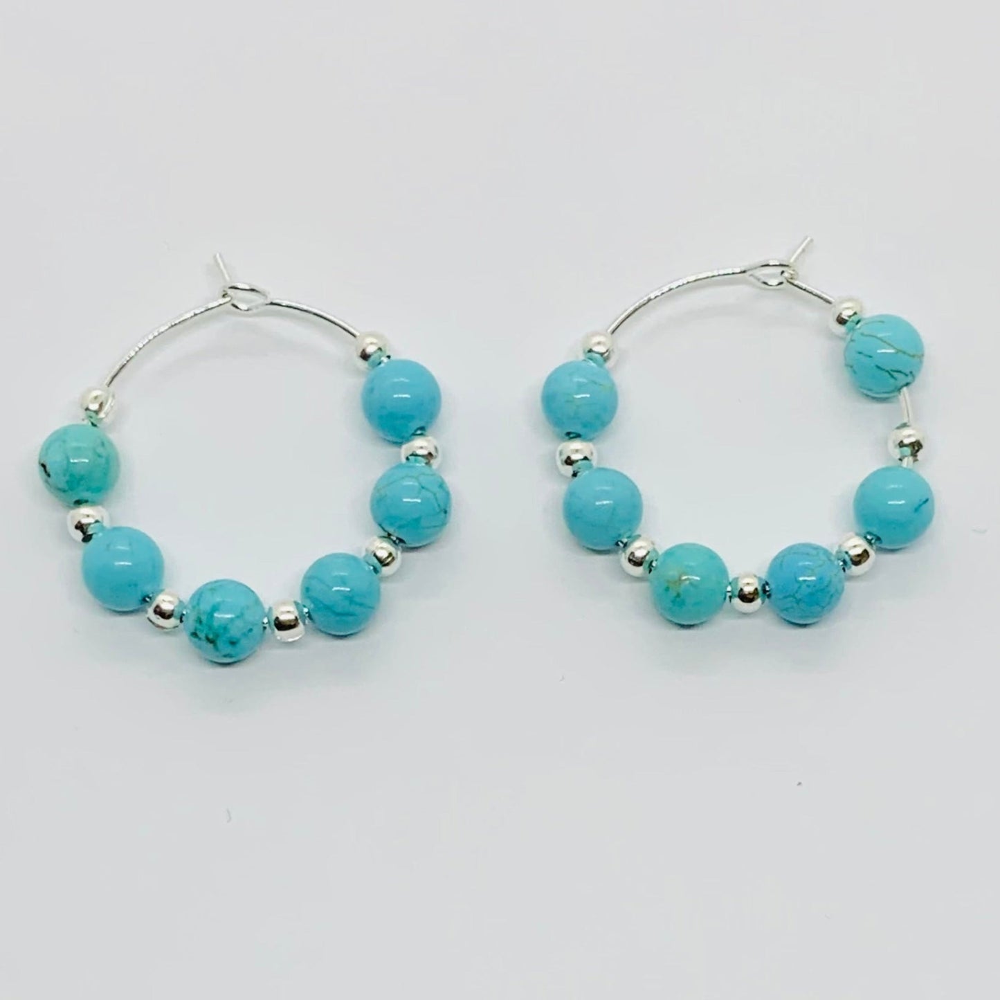 Semi Precious Gemstone Agate Hoop Earrings Ima Artistry