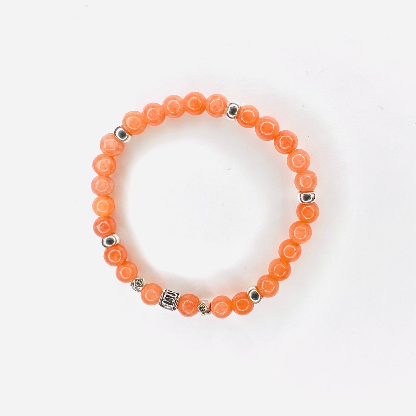 Unisex Peach Jade Gemstone Bracelet Ima Artistry 