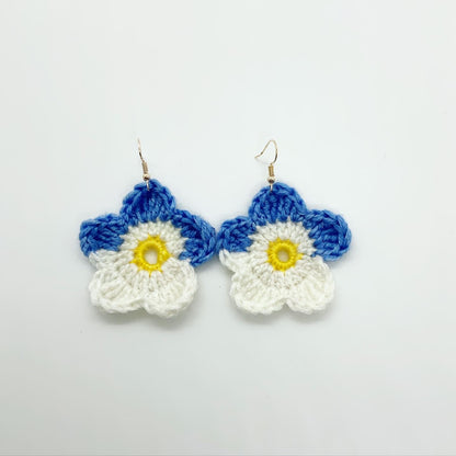 Simple Flower shaped Crochet Earrings Ima Artistry