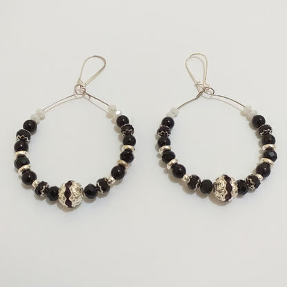 Black Beaded Hoop Earrings Ima Artistry