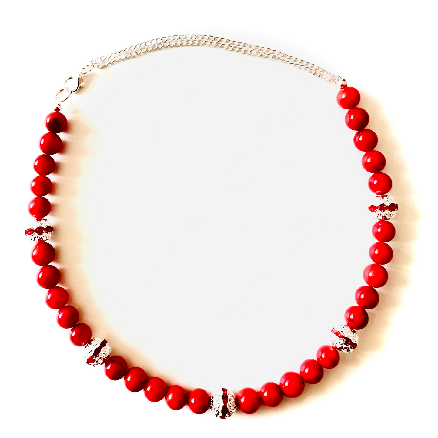 Natural Coral Red Gemstone Jewellery set Ima Artistry