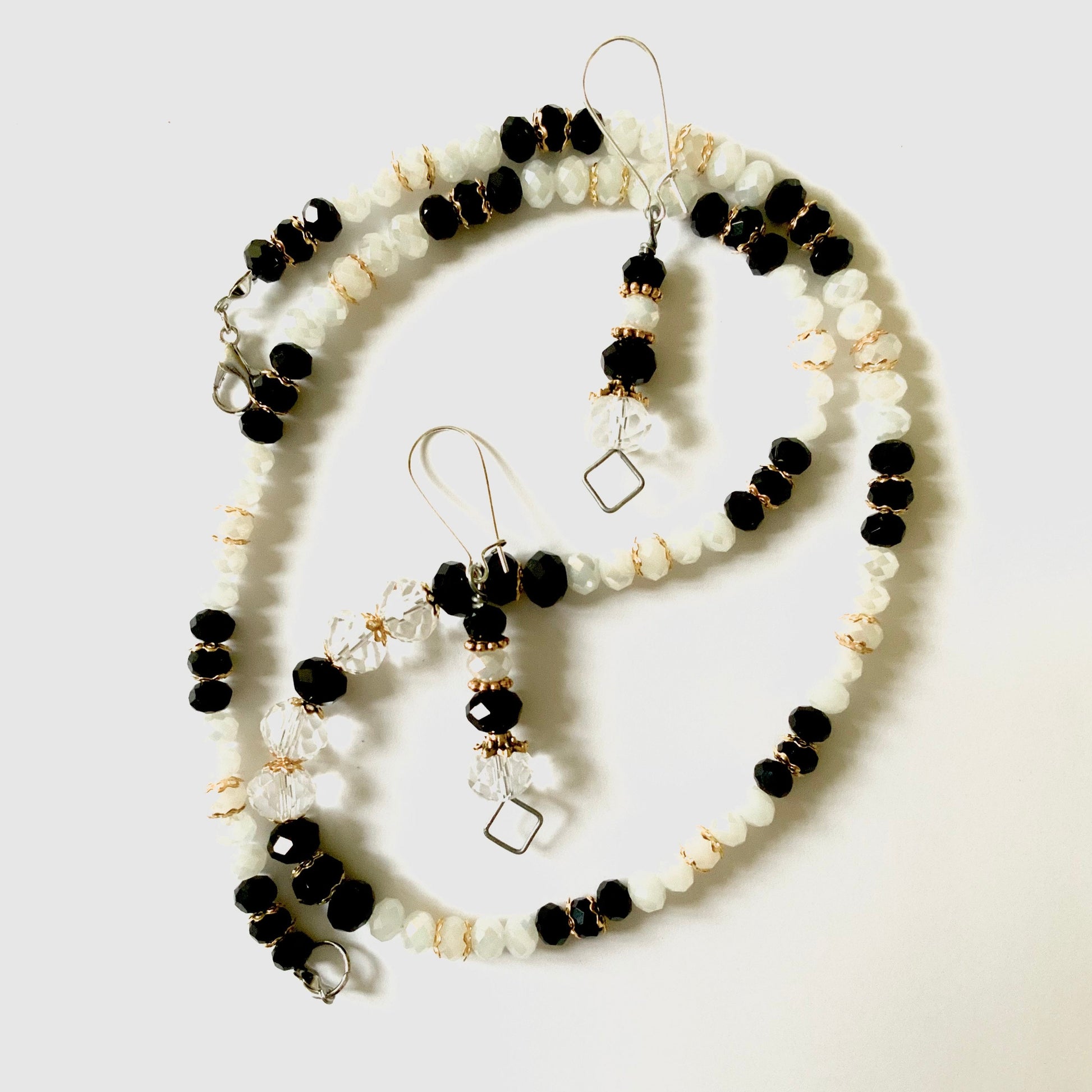 White & Black Necklace & Earrings Ima Artistry