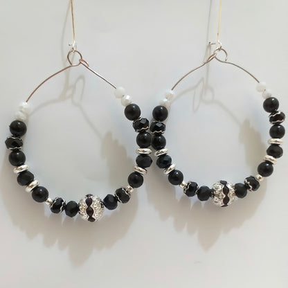 Black Beaded Hoop Earrings Ima Artistry