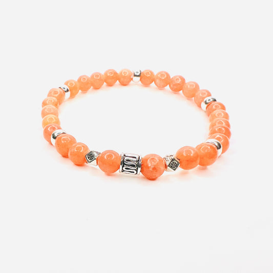 Unisex Peach Jade Gemstone Bracelet Ima Artistry 