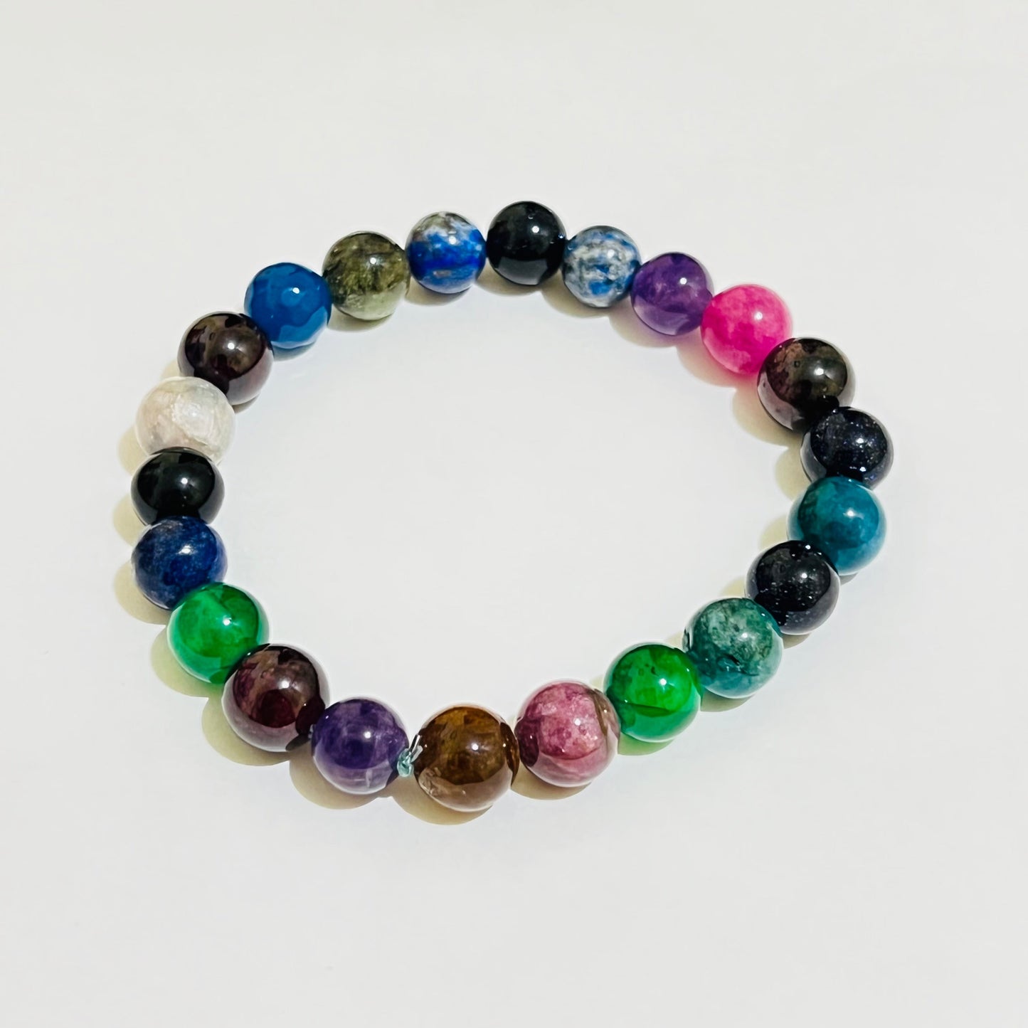 Unisex Multicoloured 8mm Gemstone Bracelet Ima Artistry