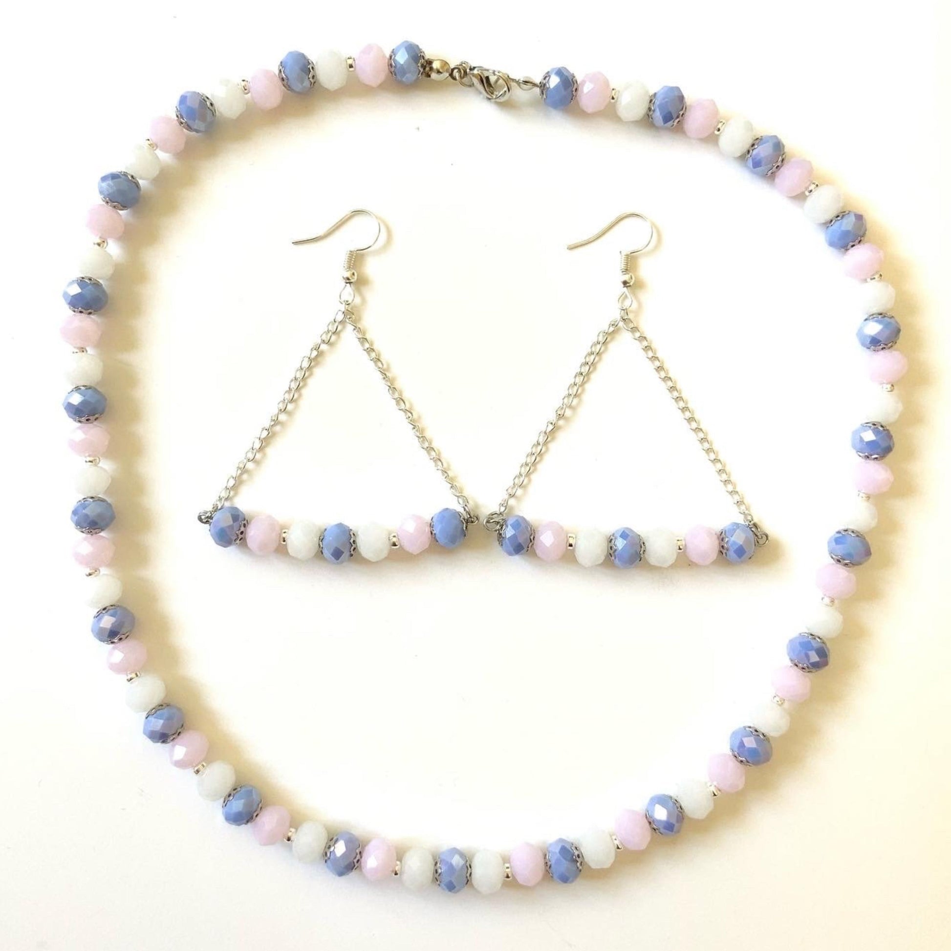 Pastel Shaded Beaded Necklace & Earrings Ima Artistry