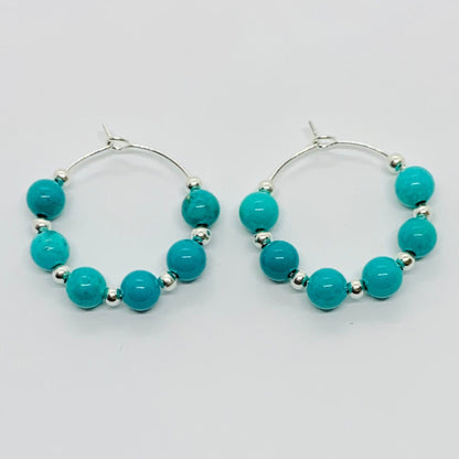 Semi Precious Gemstone Agate Hoop Earrings Ima Artistry