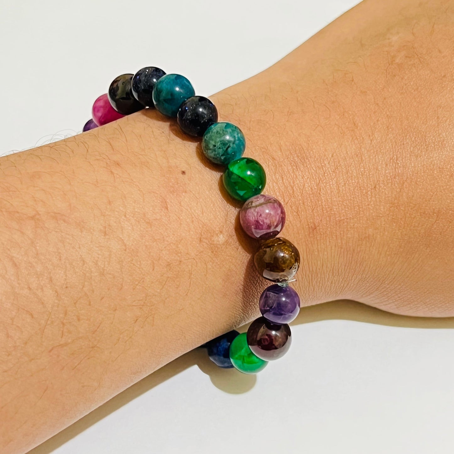 Unisex Multicoloured 8mm Gemstone Bracelet Ima Artistry