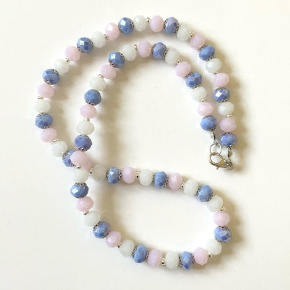 Pastel Shaded Beaded Necklace & Earrings Ima Artistry