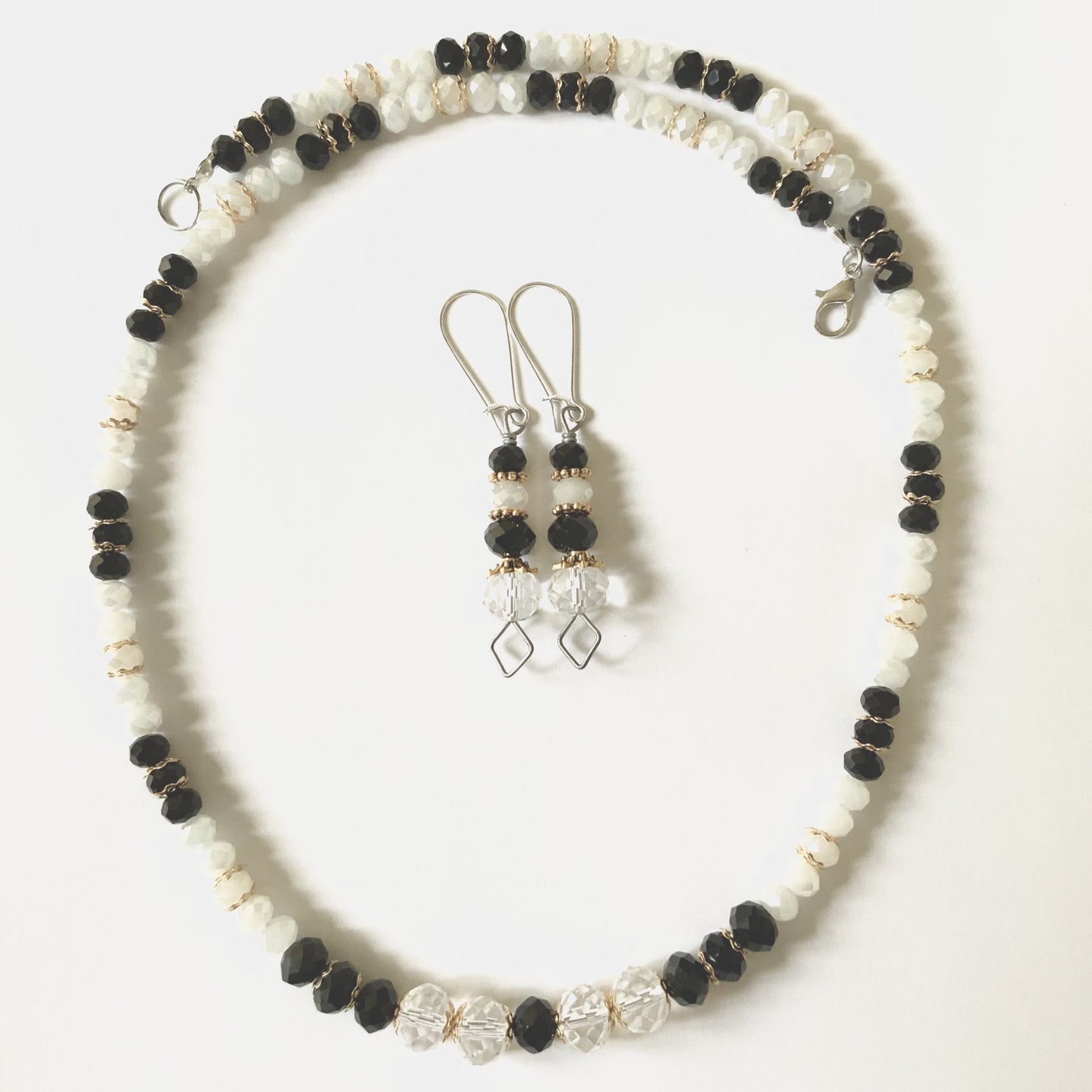 White & Black Necklace & Earrings Ima Artistry