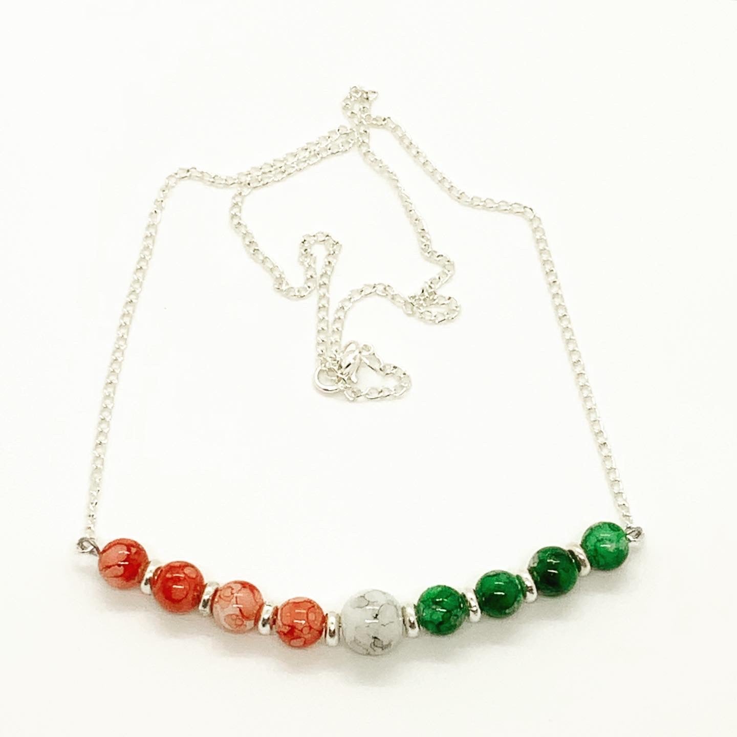 Marble Effects Multicoloured Curved Bar Necklace Ima Artistry