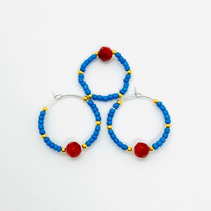 Seed Beaded Hoop Earrings & Rings Ima Artistry