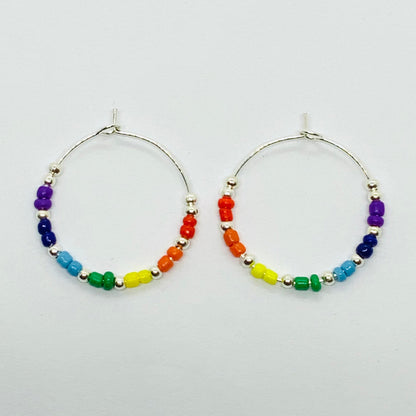 Seed Beaded Hoop Earrings & Rings Ima Artistry