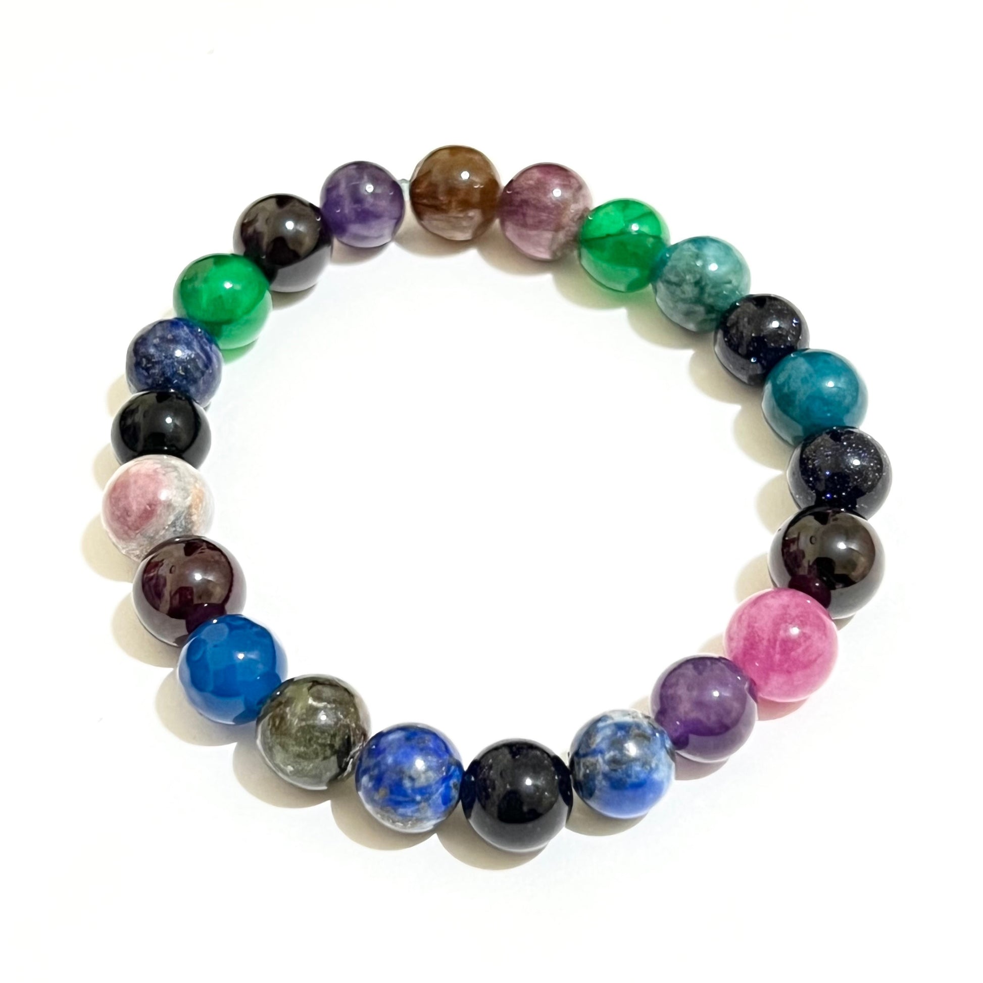 Unisex Multicoloured 8mm Gemstone Bracelet Ima Artistry