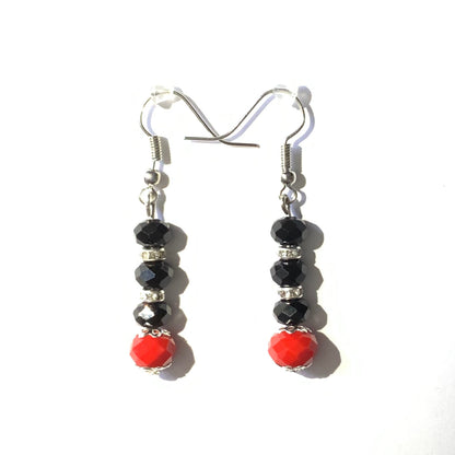 Red and Black Faceted Crystal Rondelle Beaded Jewellery Set Ima Artistry