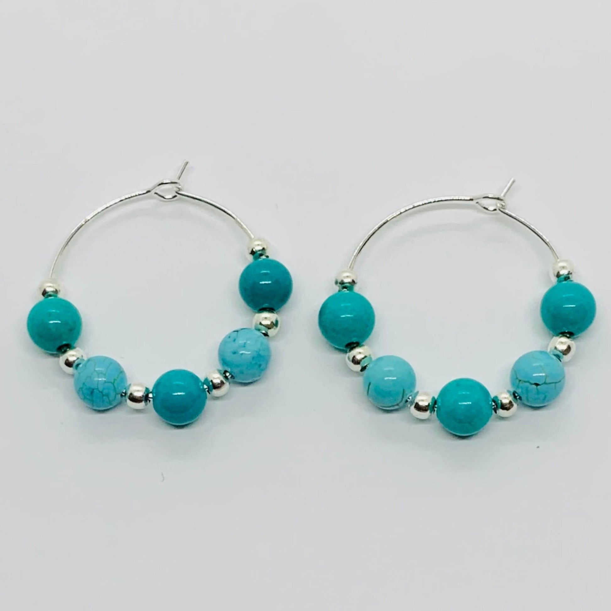 Semi Precious Gemstone Agate Hoop Earrings Ima Artistry